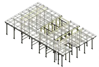 C-channel steel framework for a heavy-duty raised floor