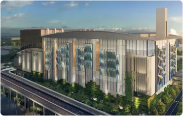 Rendering of the Integrated Waste Management Facility at Tuas Nexus