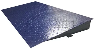 Slip-resistant metal access ramp